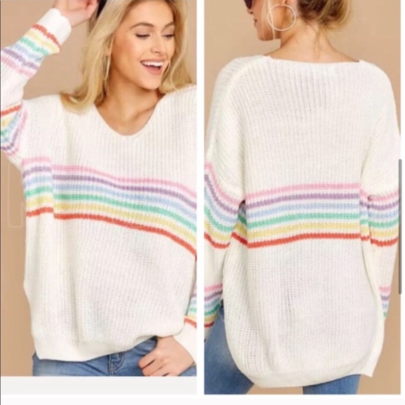 RESTOCKED! Rainbow Stripe Sweater - Picture 5 of 7